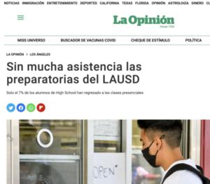 La Opinion: Lack of attendance LAUSD high schools